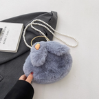 Plush Bunny Ear Handbag | Winter Furry Shoulder & Crossbody Bag | Cute Fluffy Chain Purse for Women  – 6 Colors