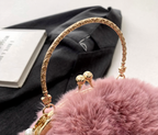 Plush Bunny Ear Handbag | Winter Furry Shoulder & Crossbody Bag | Cute Fluffy Chain Purse for Women  – 6 Colors