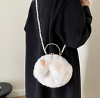 Plush Bunny Ear Handbag | Winter Furry Shoulder & Crossbody Bag | Cute Fluffy Chain Purse for Women  – 6 Colors