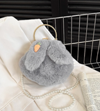 Plush Bunny Ear Handbag | Winter Furry Shoulder & Crossbody Bag | Cute Fluffy Chain Purse for Women  – 6 Colors