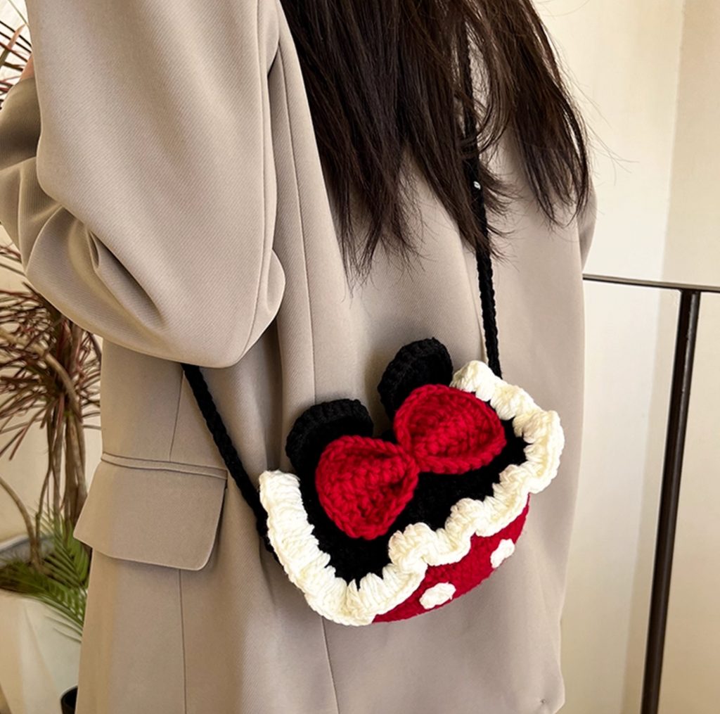 Donald Duck Crochet Crossbody Bag | Handmade Knitted Cotton Yarn Shoulder Bag | Purse for Women & Kids