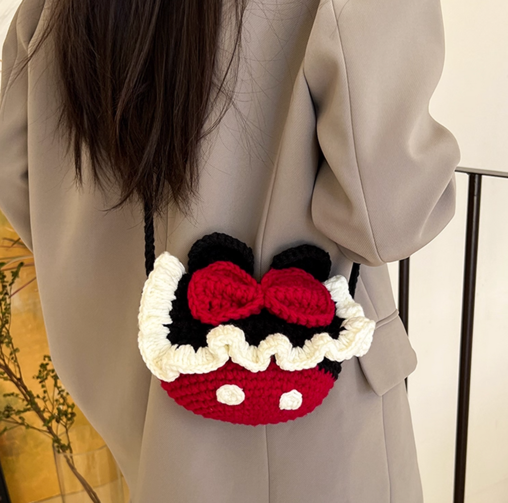 Donald Duck Crochet Crossbody Bag | Handmade Knitted Cotton Yarn Shoulder Bag | Purse for Women & Kids