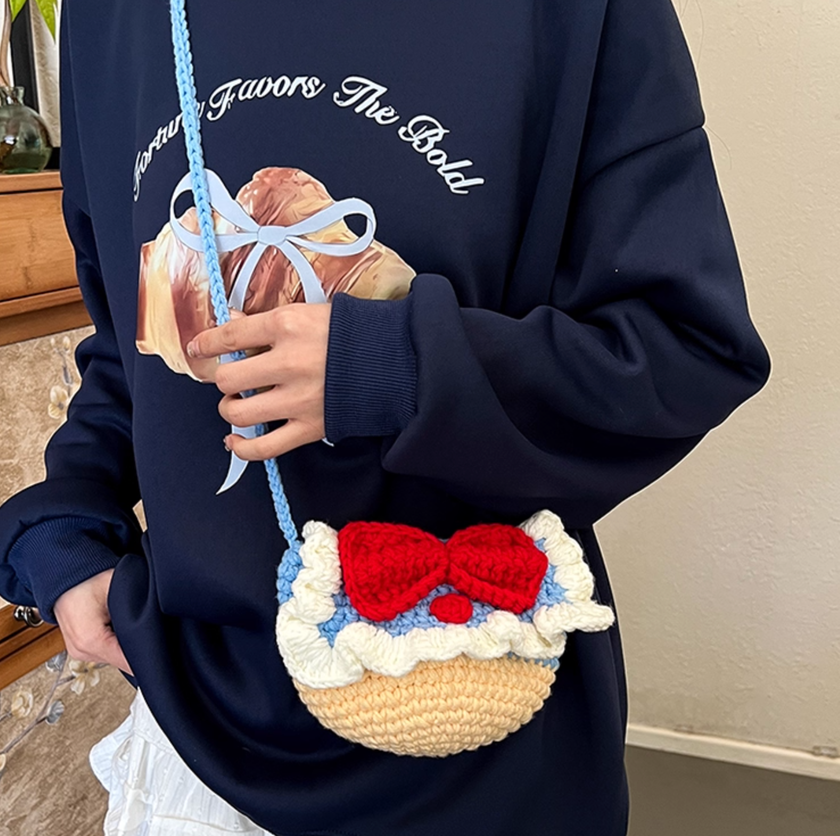 Donald Duck Crochet Crossbody Bag | Handmade Knitted Cotton Yarn Shoulder Bag | Purse for Women & Kids