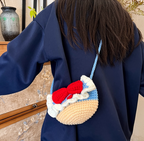 Donald Duck Crochet Crossbody Bag | Handmade Knitted Cotton Yarn Shoulder Bag | Purse for Women & Kids