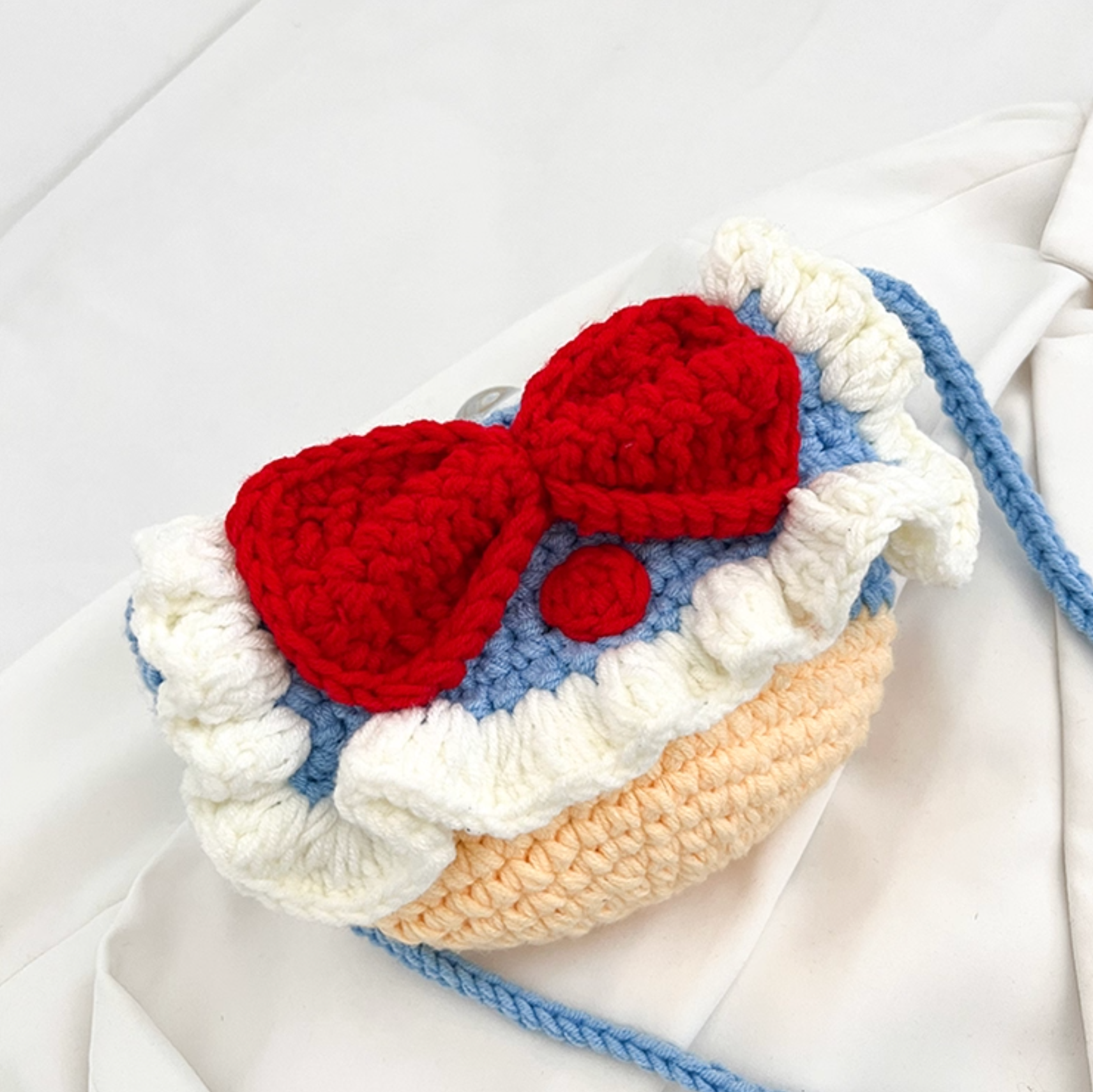 Donald Duck Crochet Crossbody Bag | Handmade Knitted Cotton Yarn Shoulder Bag | Purse for Women & Kids