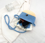 Donald Duck Crochet Crossbody Bag | Handmade Knitted Cotton Yarn Shoulder Bag | Purse for Women & Kids