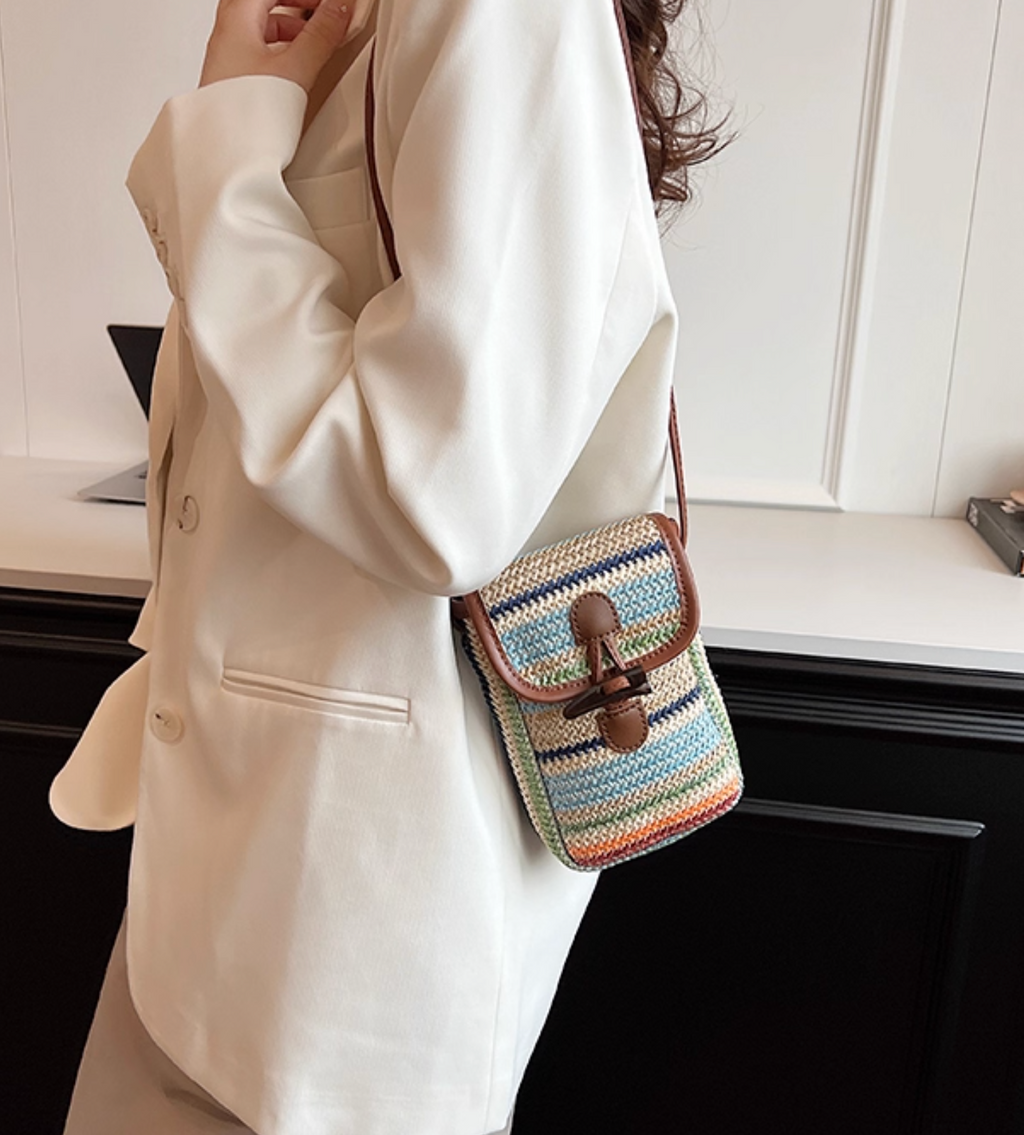 Crocheted Cell Phone Crossbody Bag | Boho Chic Small Phone Bag | Handmade Fall & Winter Purse