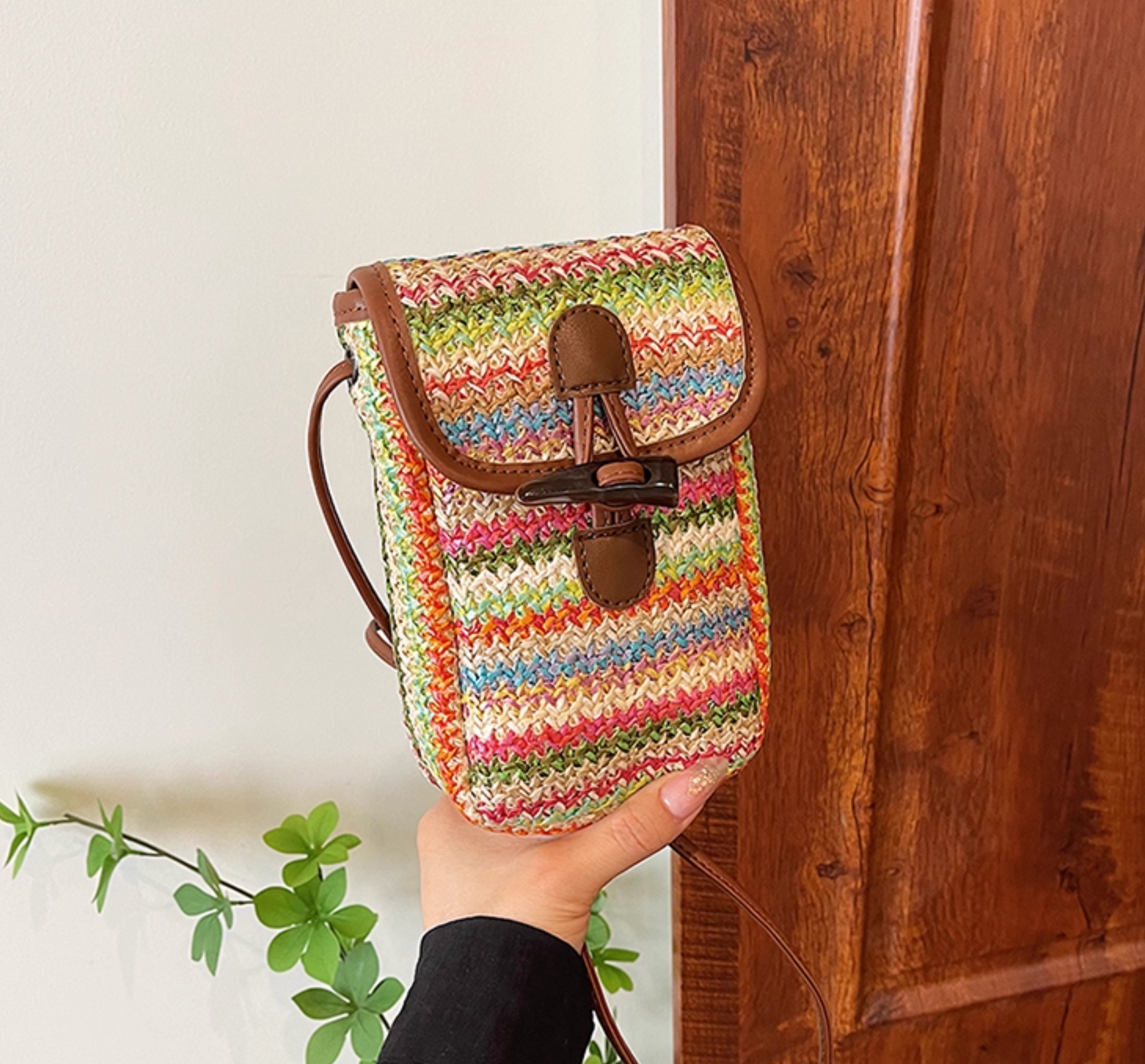 Crocheted Cell Phone Crossbody Bag | Boho Chic Small Phone Bag | Handmade Fall & Winter Purse