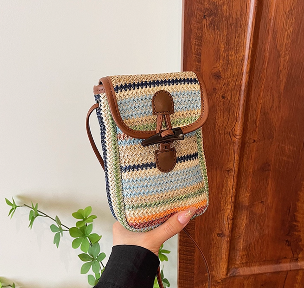 Crocheted Cell Phone Crossbody Bag | Boho Chic Small Phone Bag | Handmade Fall & Winter Purse