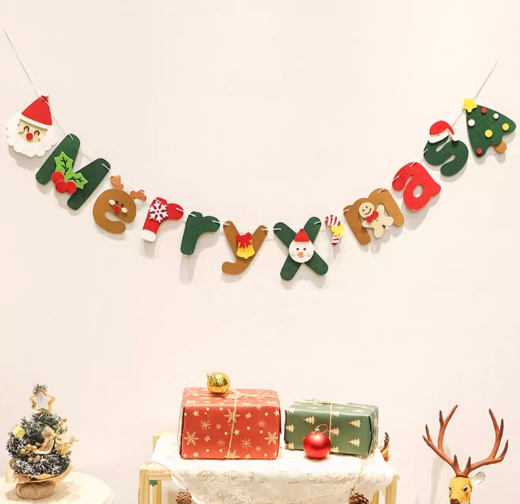 Christmas Felt Garland | Christmas Party Decoration | Holiday Banner |