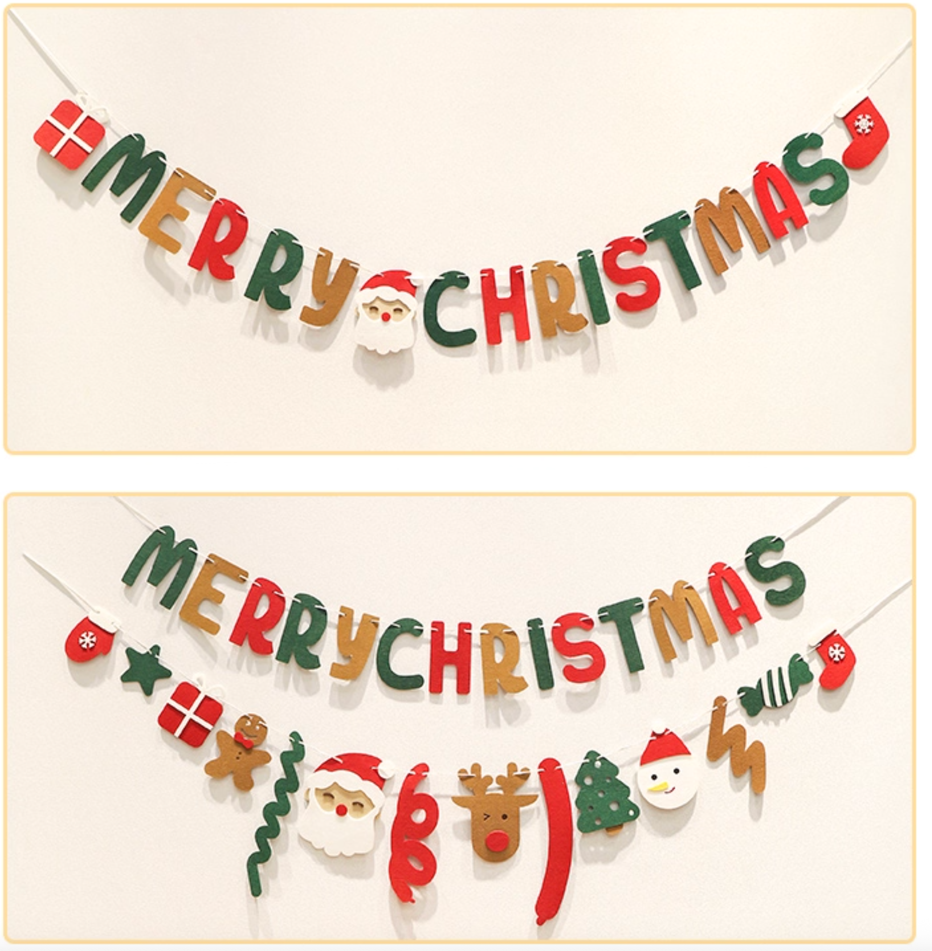 Christmas Felt Garland | Christmas Party Decoration | Holiday Banner |