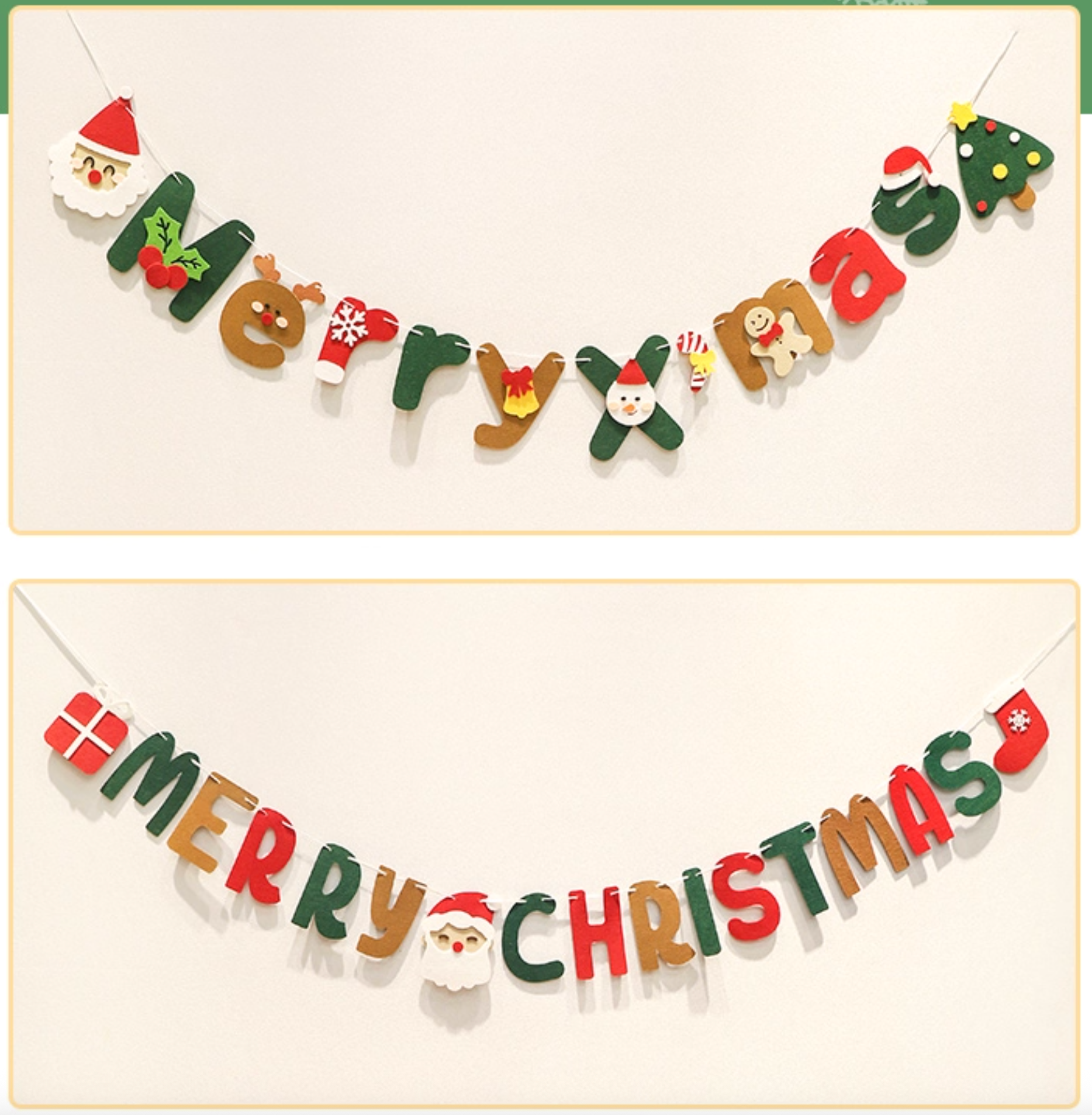 Christmas Felt Garland | Christmas Party Decoration | Holiday Banner |