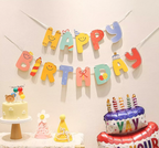 Happy Birthday Banner| Reusable Party Banner | Birthday Decoration｜Cloud & Flower Themed Party Decor