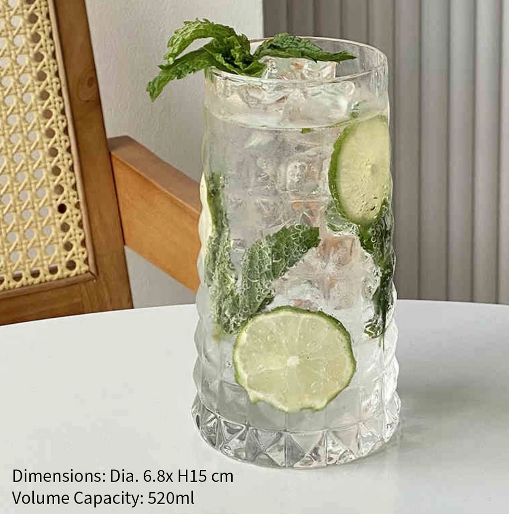 Diamond Glass Cup - 400ml / 480ml / 520ml