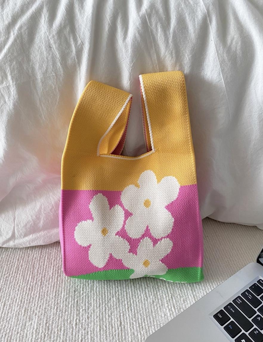 Soft Thick Knit Reusable ShoppingBag | Casual Washable Fabric Bag | Gift for Her