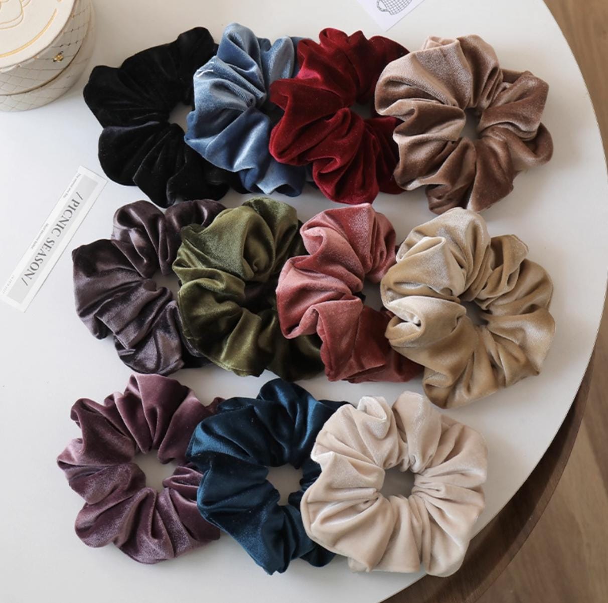Handmade Velvet Scrunchie | Soft Gentle Elastic Hair Tie for Women and girls
