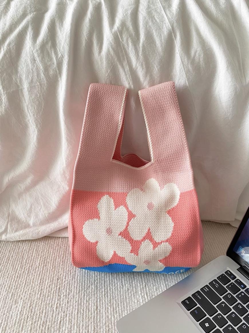 Soft Thick Knit Reusable ShoppingBag | Casual Washable Fabric Bag | Gift for Her