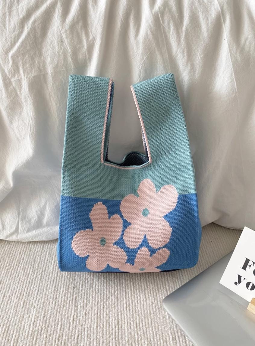 Soft Thick Knit Reusable ShoppingBag | Casual Washable Fabric Bag | Gift for Her