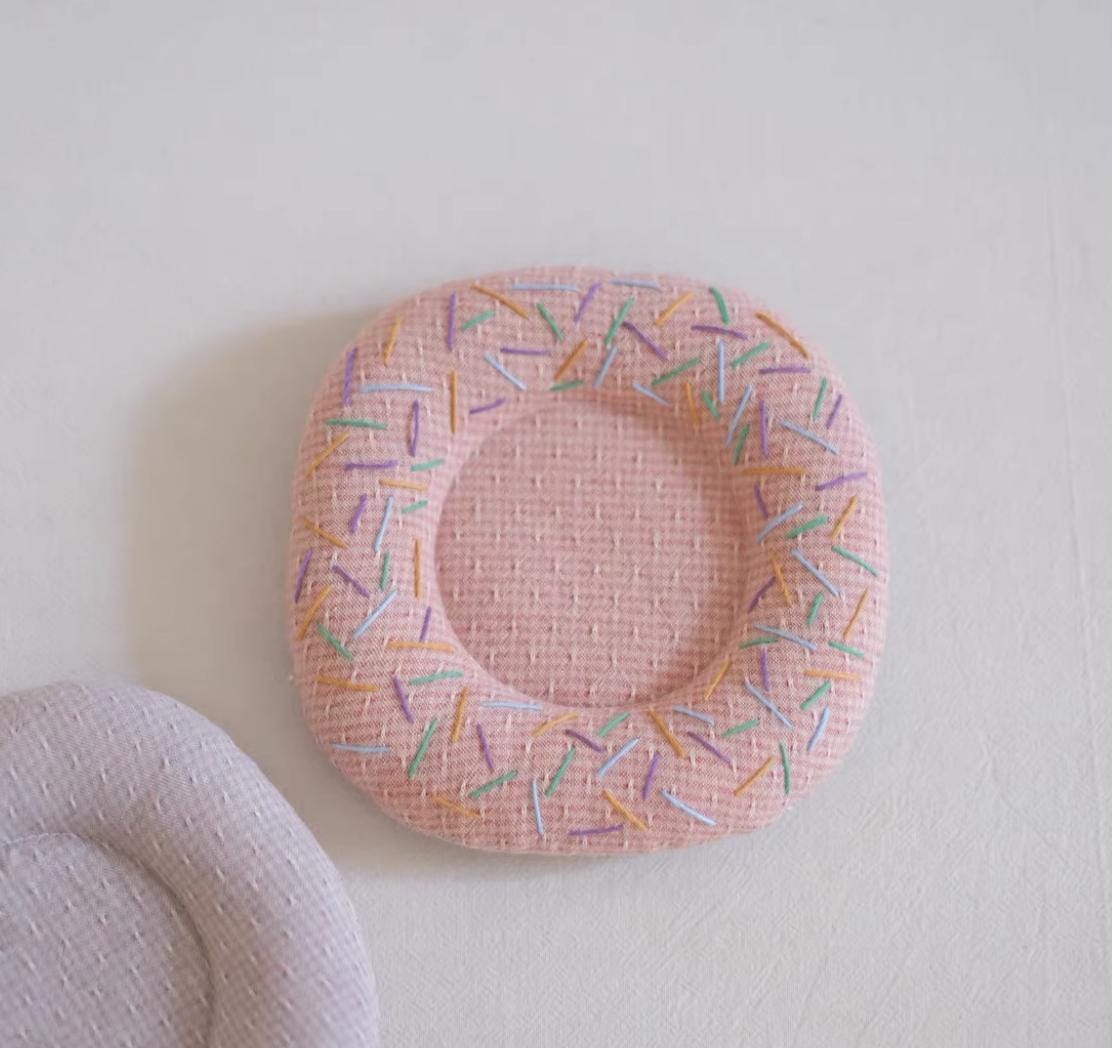 Handmade Embroidered Donut Coaster | Fabric Coaster Round Mug Mat | Cute Stitch Coaster | Sweet Home Decor | Gift for Coffee Lovers
