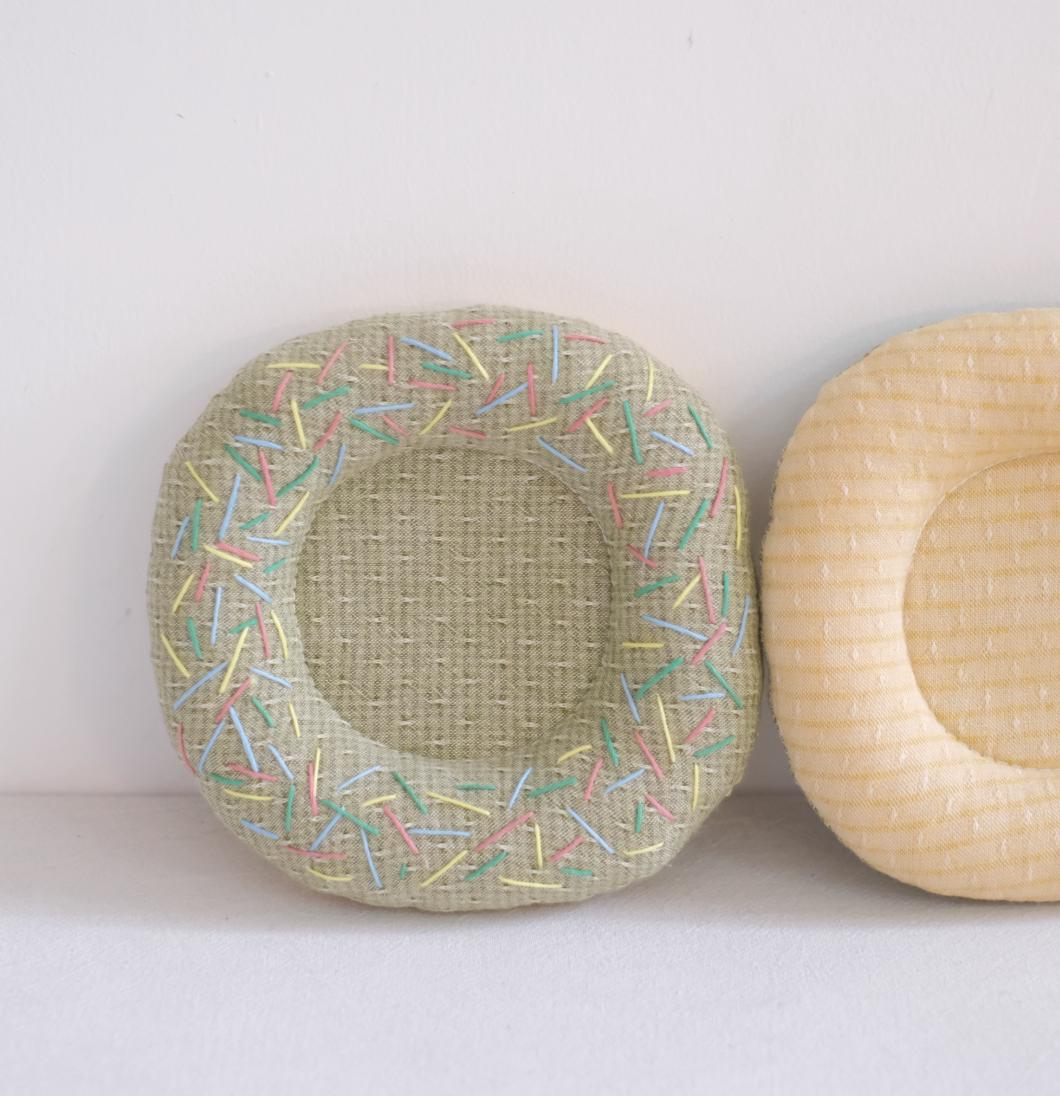 Handmade Embroidered Donut Coaster | Fabric Coaster Round Mug Mat | Cute Stitch Coaster | Sweet Home Decor | Gift for Coffee Lovers