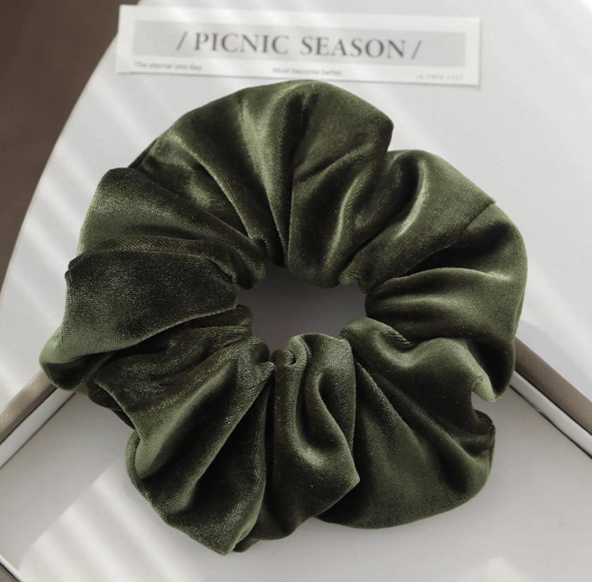 Handmade Velvet Scrunchie | Soft Gentle Elastic Hair Tie for Women and girls