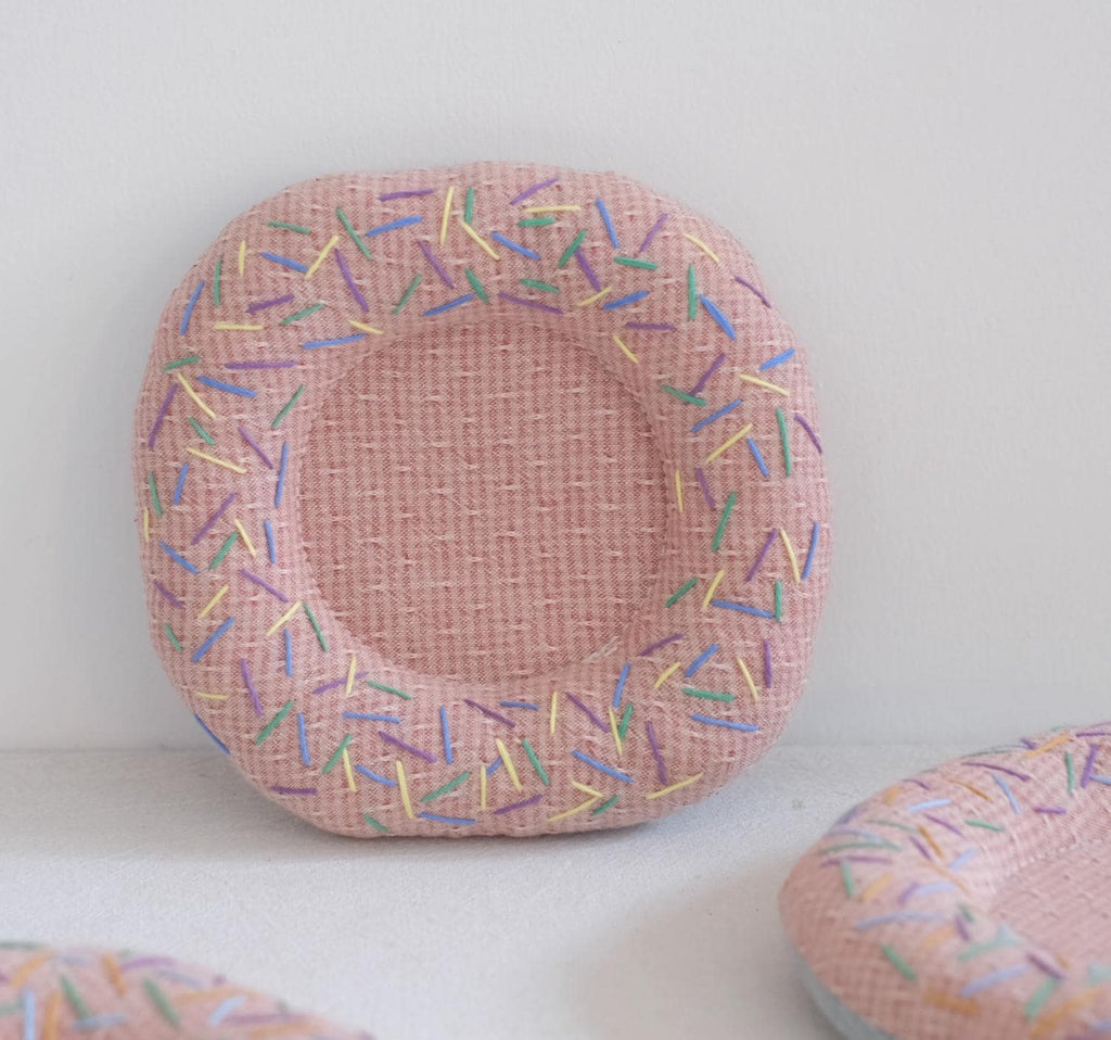 Handmade Embroidered Donut Coaster | Fabric Coaster Round Mug Mat | Cute Stitch Coaster | Sweet Home Decor | Gift for Coffee Lovers