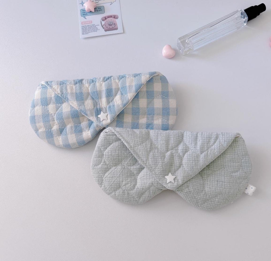 Handmade Fabric Glasses Case | Korean Style Soft Padded Eyeglass Pouch | Cute NS Aesthetic Storage Bag | Cozy Gift Idea for her