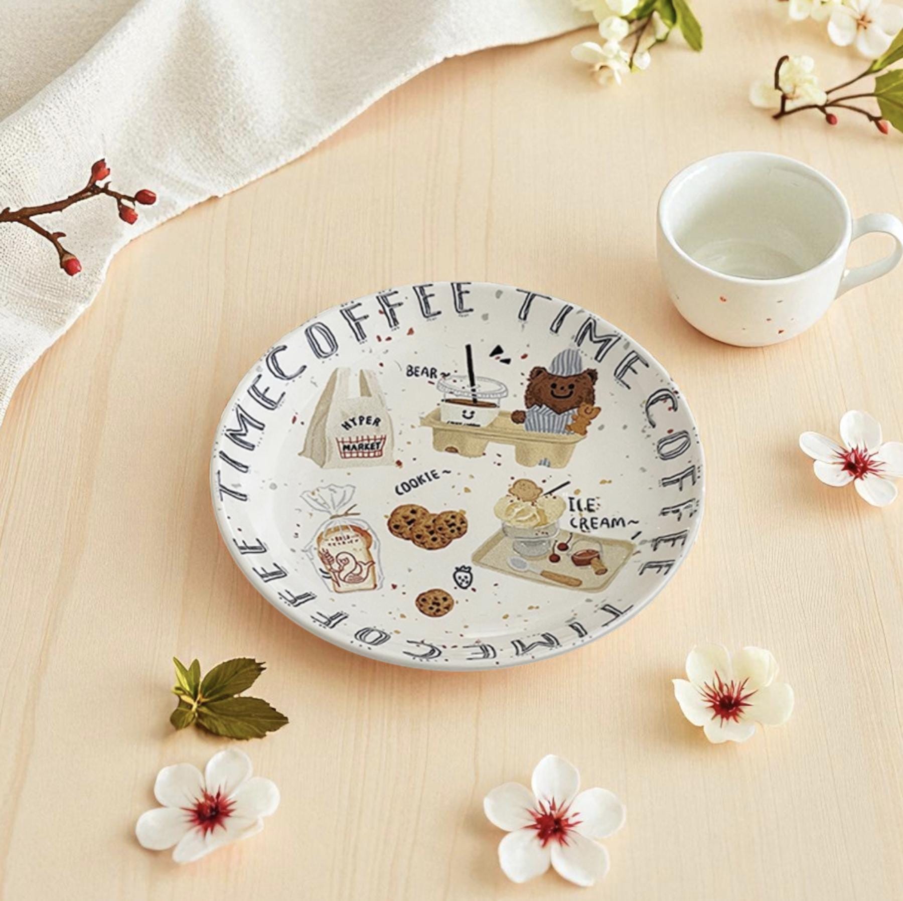 Ceramic Dessert Plate | Aesthetic Tableware for Home & Café