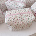 Handmade Korean Style Strawberry Knit Cotton Pouch | Aesthetic Makeup Bag | Cute Travel Organizer