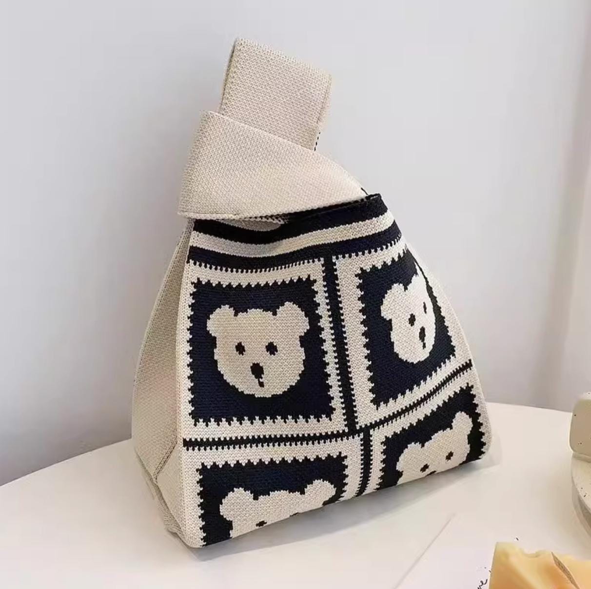 Soft Thick Knit Reusable ShoppingBag | Casual Washable Fabric Bag | Gift for Her