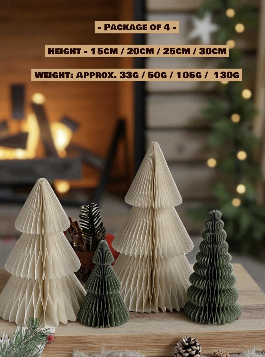 Paper Christmas Table Decoration 2025 | Foldable Paper Honeycomb Ornament | Reusable Eco-Friendly Christmas Tree Decor |Holiday Home Display