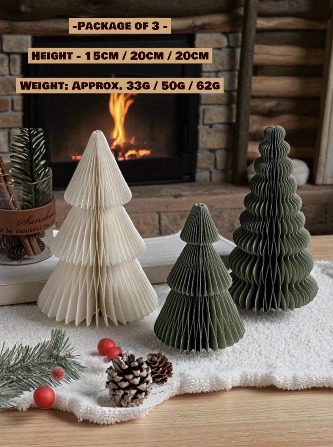Paper Christmas Table Decoration 2025 | Foldable Paper Honeycomb Ornament | Reusable Eco-Friendly Christmas Tree Decor |Holiday Home Display