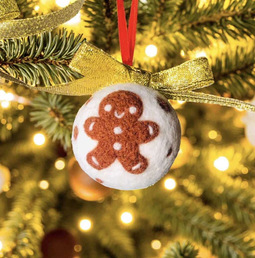 Handmade Wool Felt Gingerbread Man Ornament | Christmas Tree Decoration | Cute Holiday Gift | Snowman Ornament | Christmas Decor
