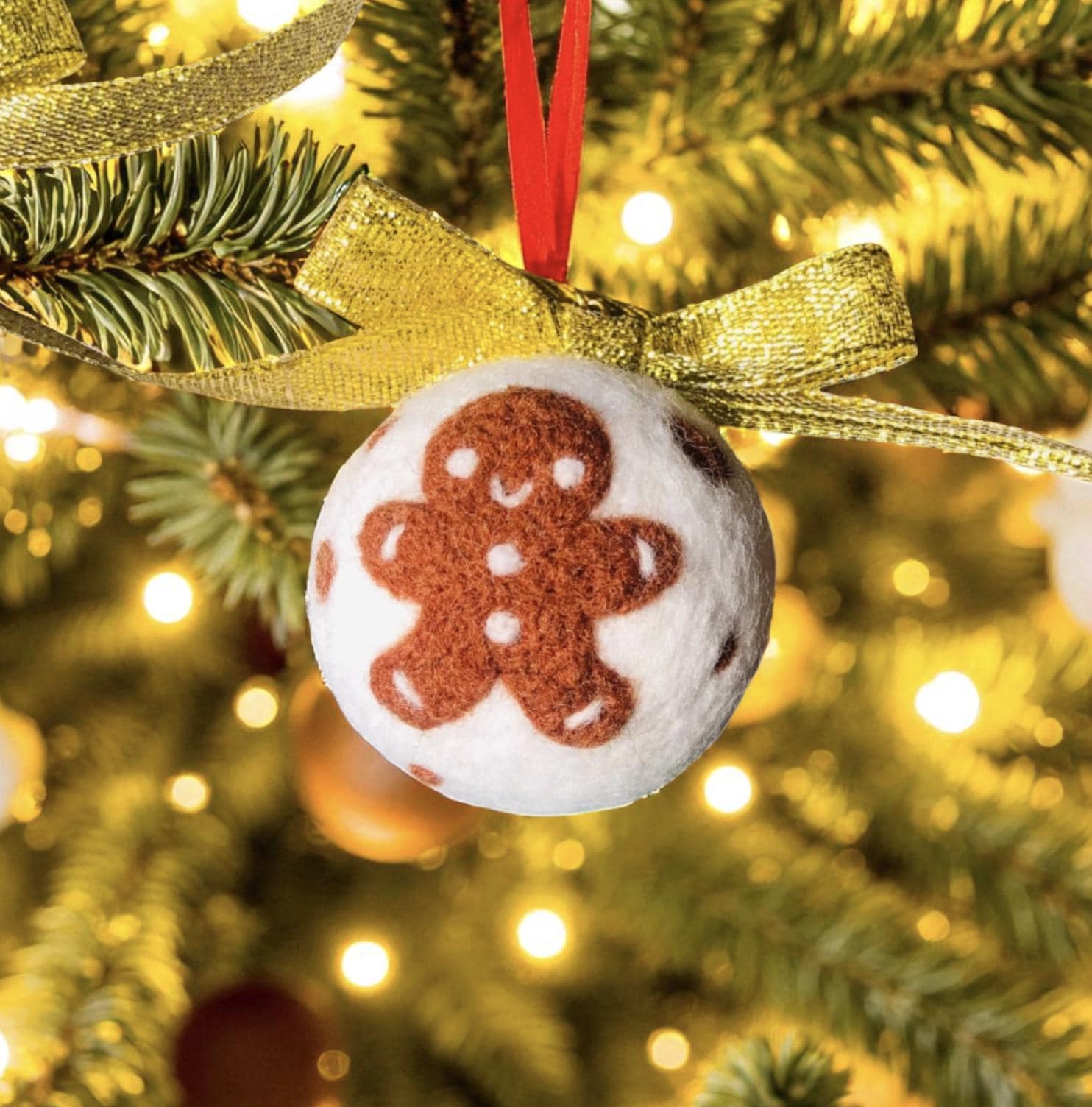 Handmade Wool Felt Gingerbread Man Ornament | Christmas Tree Decoration | Cute Holiday Gift | Snowman Ornament | Christmas Decor