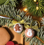 Handmade Wool Felt Gingerbread Man Ornament | Christmas Tree Decoration | Cute Holiday Gift | Snowman Ornament | Christmas Decor